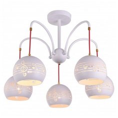 Люстра на штанге Escada, 5х40W, белый, размеры (мм)-580x440, плафон - белый с рисунком