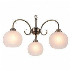 Подвесная люстра Arte Lamp, 3х60W, бронза, размеры (мм)-600х950, плафон - белый с рисунком