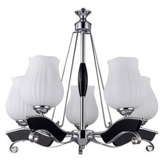 Подвесная люстра Escada, 5х60W, хром, размеры (мм)-580x860, плафон - белый