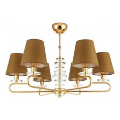 Люстра на штанге EVOLUCE, 6х40W, золото, размеры (мм)-735x543, плафон - бежевый