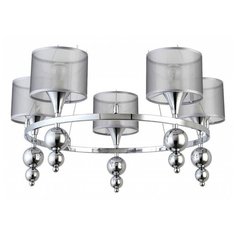 Подвесная люстра EVOLUCE, 5х40W, хром, размеры (мм)-630x300-1300, плафон - серебристый