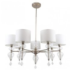 Подвесная люстра Favourite, 7х40W, серебро, размеры (мм)-790x900, плафон - белый