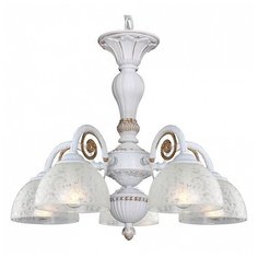 Подвесная люстра F-promo, 5х60W, белый, размеры (мм)-530x435, плафон - белый с рисунком