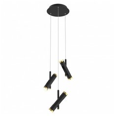 Подвесной светильник Favourite, 6х3W, черный, размеры (мм)-270x1500, 4000К, плафон - черный с золотой каймой