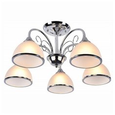 Люстра на штанге Escada, 5х60W, хром, размеры (мм)-590x280, плафон - белый