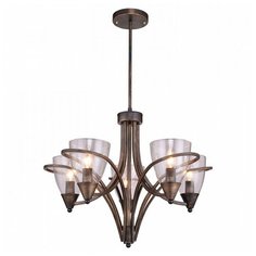 Люстра на штанге Escada, 5х60W, коричневый, размеры (мм)-570x750, плафон - неокрашенный
