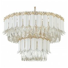 Подвесная люстра Favourite, 9х40W, золото, размеры (мм)-550x1170, плафон - белый, неокрашенный