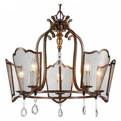 Подвесная люстра Favourite, 5х40W, коричневый, размеры (мм)-635х1500, плафон - коричневый, неокрашенный