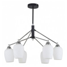 Люстра на штанге F-promo, 6х40W, хром, размеры (мм)-630x600, плафон - белый