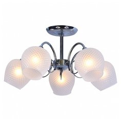 Люстра на штанге Escada, 5х60W, хром, размеры (мм)-570x260, плафон - белый