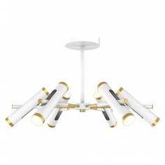 Люстра на штанге Favourite, 12х3W, белый, размеры (мм)-770x450, 4000К, плафон - белый с золотой каймой