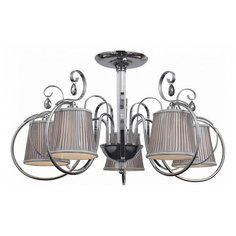 Люстра на штанге EVOLUCE, 5х40W, хром, размеры (мм)-740x410, плафон - дымчатый, серебристый