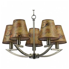 Подвесная люстра Escada, 5х60W, бронза, размеры (мм)-482x1200, плафон - коричневый рисунок