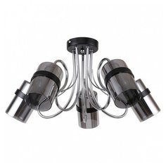 Потолочная люстра F-promo, 5х40W, хром, размеры (мм)-600x270, плафон - серый