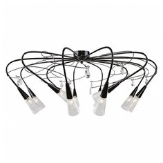 Потолочная люстра Lightstar, 12х40W, черный, размеры (мм)-1050x450, плафон - неокрашенный полосатый, неокрашенный