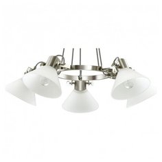 Подвесная люстра Lumion, 5х40W, никель, размеры (мм)-660x600, плафон - белый