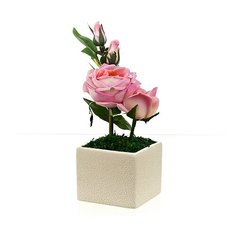 Композиция декоративная с подсветкой "Нежные розы", 11,5x11,5x32 см ENS