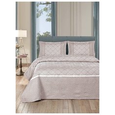 Покрывало жаккард "KARNA" AVRA 240x260 (50x70)*2 ; Коричневый размер Евро