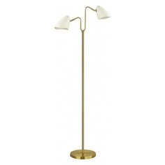 Торшер Lumion, 2х40W, латунь, размеры (мм)-250x1520, плафон - белый
