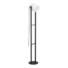 Торшер Eglo, 1х28W, черный, размеры (мм)-215х1395, плафон - белый