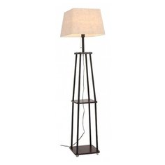 Торшеры с полкой ST-Luce, 1х40W, коричневый, размеры (мм)-400x1600x400, плафон - бежевый