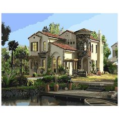 Картина по номерам Цветной "Загородная усадьба", 40x50 см