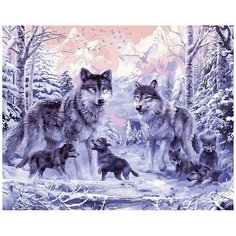 Картина по номерам Цветной "Волчье семейство", 40x50 см