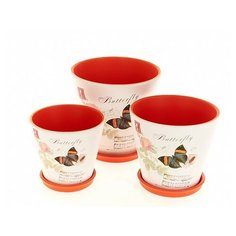 Горшки для цветов с поддонами "Музыкальный этюд", 3 штуки ENS