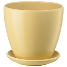Керамический горшок "Бутон" с подставкой, 1,4л., Д135 Ш135 В130, бежевый Вещицы