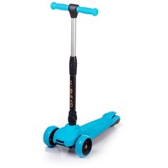 Самокат детский (кикборд) Mobile Kid Practico, с широкими колесами с подсветкой, цвет голубой