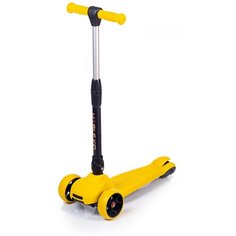 Самокат детский (кикборд) Mobile Kid Practico, с широкими колесами с подсветкой, цвет желтый