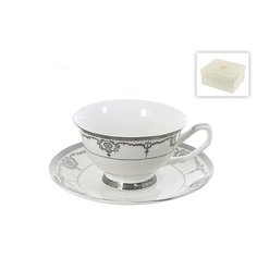 Чайный набор 4 предмета "Rochelle", 200 мл (серебряная обводка) Best Home Porcelain