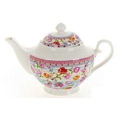 Чайник "Разноцветные тюльпаны", 26x16x16 см, 1100 мл (фарфор) Nouvelle Home