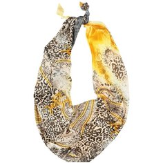 Двойной шарф-долька Оланж Ассорти серия "Марокко" с узелками из гладкого атласа ОА-dolka-z-115