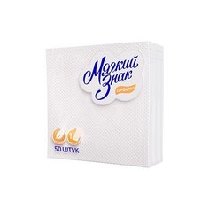 Салфетки Мягкий знак 24х24, однослойные, 50 шт.