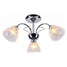 Люстра на штанге Escada, 3х60W, хром, размеры (мм)-600x280, плафон - белый с рисунком