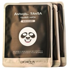 BioAqua Animal Face Panda Смягчающая тканевая маска для лица, 30 г, 3 шт.