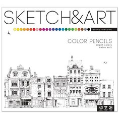 Скетч карандаши цветные "SKETCH&ART" 24 ЦВ. в металлической коробке Bruno Visconti