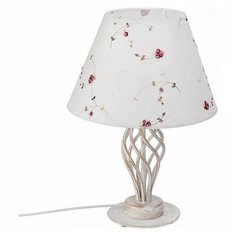 Настольная лампа декоративная Vitaluce, 1х60W, золото, размеры (мм)-300x460, плафон - светло-розовый с рисунком