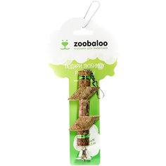 Игрушка для птиц Zoobaloo Деревянные брусочки с колокольчиком 15 см