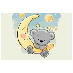 Картина по номерам "Мишутка на луне", 20x30 см Цветной