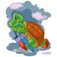 Картина по номерам "Черепаха с зонтиком", 30x40 см Белоснежка