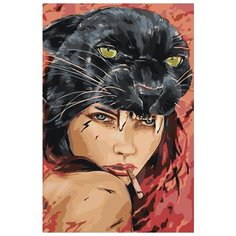 Картина по номерам "Женщина-пантера", 40x60 см