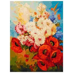 Картина по номерам "Цветочная мозаика", 30x40 см Белоснежка