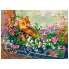 Картина по номерам "Любимый кот на отдыхе", 30x40 см Белоснежка