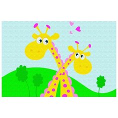 Картина по номерам "Жирафики", 10x15 см Цветной