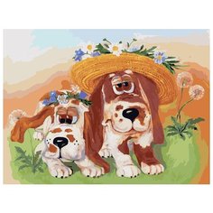 Картина по номерам Белоснежка "Собачки", 30x40 см