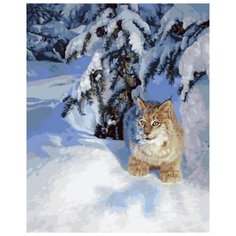 Картина по номерам Цветной "Рысь в снегу", 40x50 см