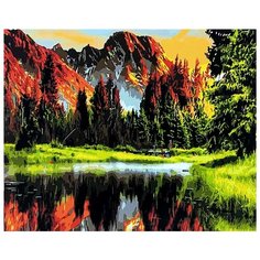 Картина по номерам Цветной "Озеро на закате", 40x50 см