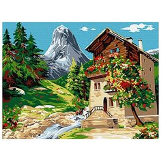 Картина по номерам Цветной "Дом у горы", 30x40 см